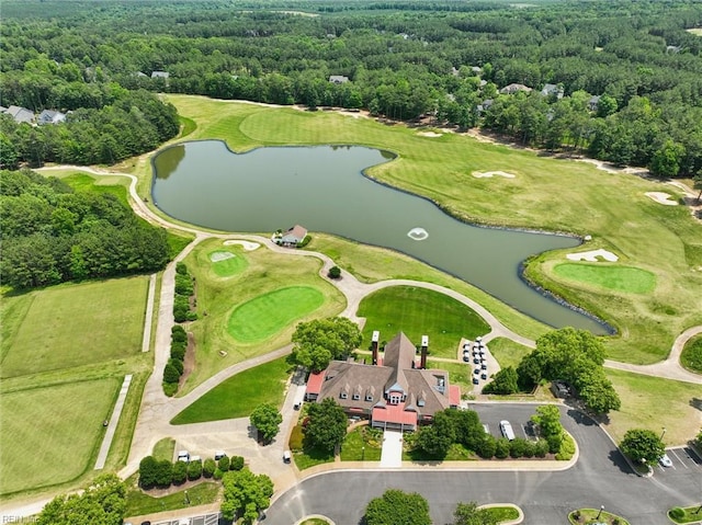 5891 Chaucer Dr, Providence Forge, VA 23140 - view of property location with a forest, a large body of water, and a golf course
