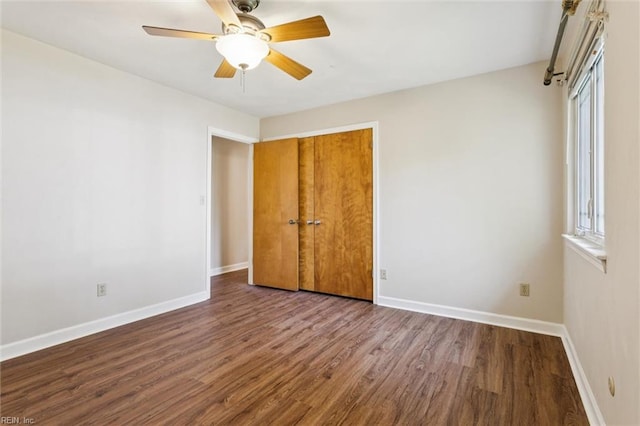 2438 Blue Castle Ct, Virginia Beach, VA 23454 - unfurnished bedroom with wood finished floors, baseboards, and ceiling fan