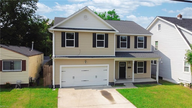 1808 Princeton Ave, Norfolk, VA 23523 - view of front of house featuring a porch, an attached garage, and concrete driveway