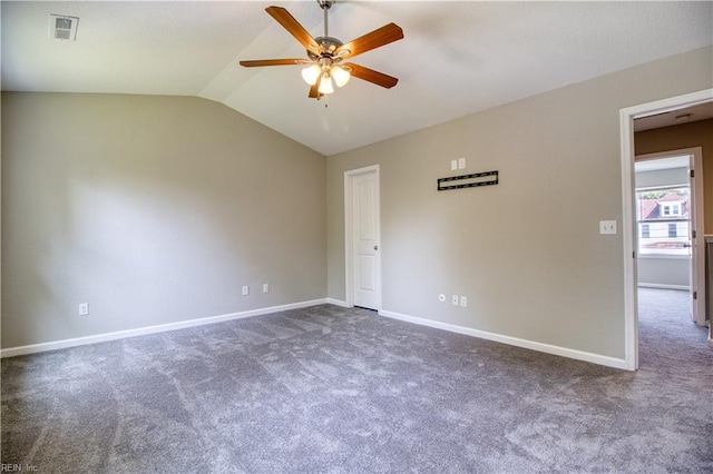 1808 Princeton Ave, Norfolk, VA 23523 - carpeted spare room featuring ceiling fan, vaulted ceiling, and baseboards