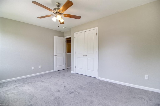 1808 Princeton Ave, Norfolk, VA 23523 - unfurnished bedroom with baseboards, carpet flooring, a closet, and a ceiling fan