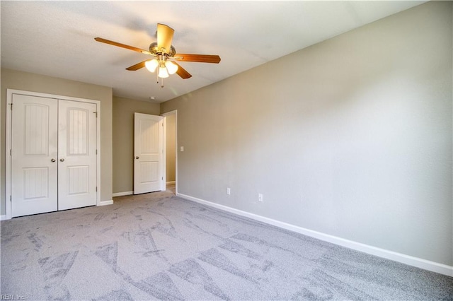 1808 Princeton Ave, Norfolk, VA 23523 - unfurnished bedroom with baseboards, carpet flooring, a closet, and ceiling fan