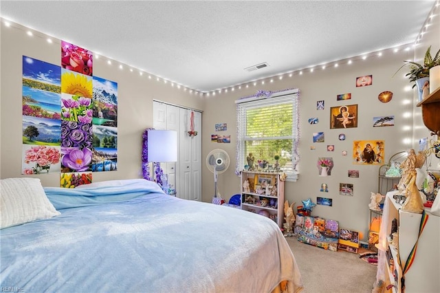6372 Colby Way, Virginia Beach, VA 23464 - bedroom with carpet, a textured ceiling, and a closet