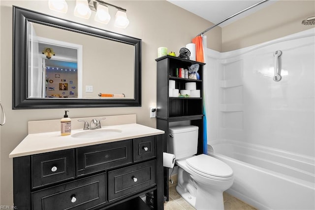 6372 Colby Way, Virginia Beach, VA 23464 - full bathroom with toilet, vanity, shower / bathtub combination, and tile patterned flooring