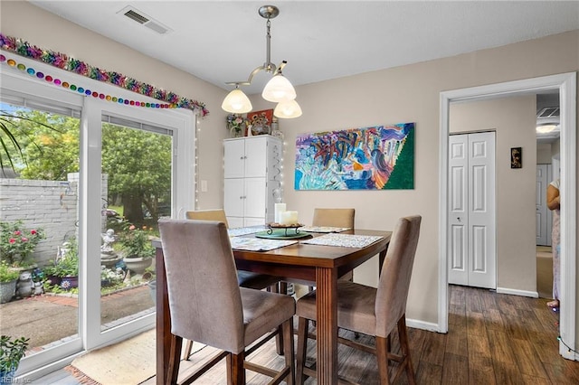 6372 Colby Way, Virginia Beach, VA 23464 - dining space with dark wood-type flooring, baseboards, and a chandelier
