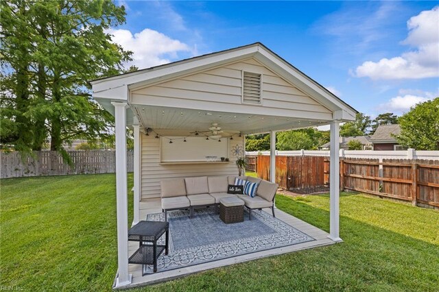 2753 Elson Green Ave, Virginia Beach, VA 23456 - view of patio with a ceiling fan and an outdoor living space
