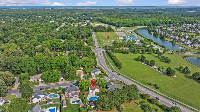 2753 Elson Green Ave, Virginia Beach, VA 23456 - aerial overview of property's location with a large body of water, a forest, and nearby suburban area