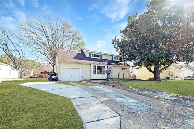 3124 Choctaw Dr, Virginia Beach, VA 23464 - traditional-style house with concrete driveway, a garage, and a front yard