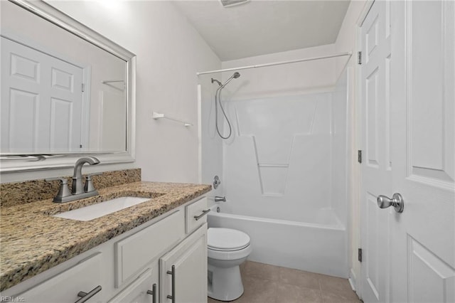 208 56th St Unit B, Virginia Beach, VA 23451 - bathroom featuring vanity, toilet, bathing tub / shower combination, and tile patterned flooring