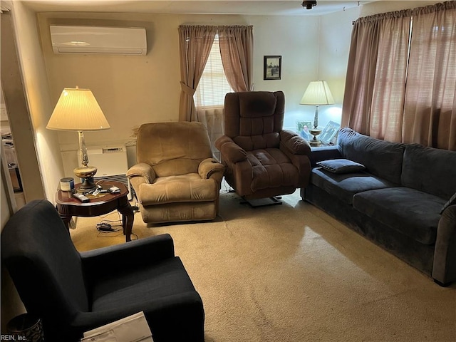 317 Wise Ln, Mattaponi, VA 23110 - carpeted living area with a wall unit AC