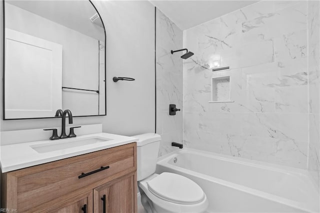 313 Delk St, Franklin, VA 23851 - bathroom featuring toilet, vanity, and shower / tub combination
