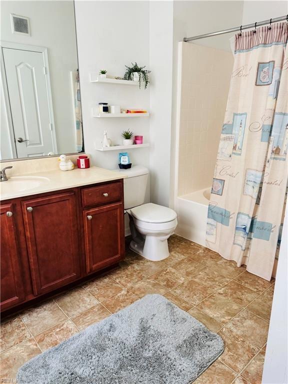 5201 Nuthall Dr Unit 204, Virginia Beach, VA 23455 - full bathroom featuring vanity, toilet, and shower / tub combo with curtain