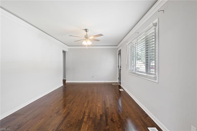 14 N Walker Rd, Hampton, VA 23666 - empty room with wood finished floors, ceiling fan, baseboards, and crown molding