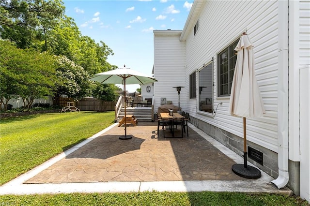 1216 New Born Ct, Chesapeake, VA 23322 - view of patio with outdoor dining area and a deck