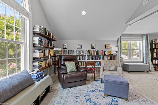 1216 New Born Ct, Chesapeake, VA 23322 - sitting room with carpet, lofted ceiling, and recessed lighting