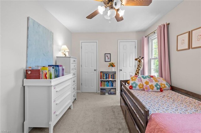 1216 New Born Ct, Chesapeake, VA 23322 - bedroom featuring light colored carpet, ceiling fan, and baseboards