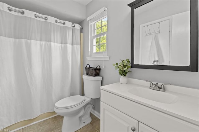 1216 New Born Ct, Chesapeake, VA 23322 - full bathroom with toilet, vanity, tile patterned floors, a shower with curtain, and baseboards
