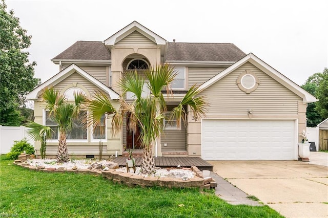 32 Gunter Ct, Hampton, VA 23666 - view of front of house with concrete driveway, an attached garage, and a shingled roof