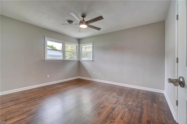 116 Odd Rd, Poquoson, VA 23662 - empty room featuring wood finished floors, a ceiling fan, and baseboards