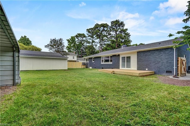 116 Odd Rd, Poquoson, VA 23662 - view of yard featuring a wooden deck