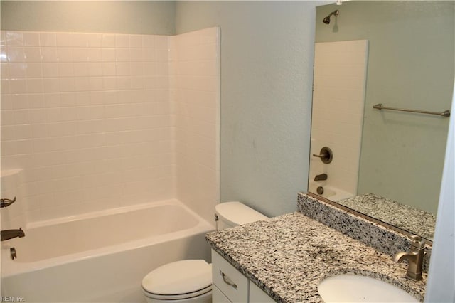 1158 Virginia Ave, Chesapeake, VA 23324 - full bath with toilet, vanity, a textured wall, and shower / bath combination