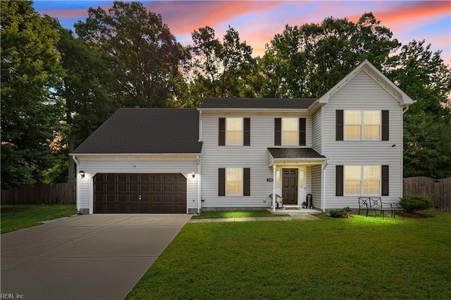 1244 Bell Tower Arch, Chesapeake, VA 23324 - view of front of house with an attached garage, concrete driveway, and view of scattered trees