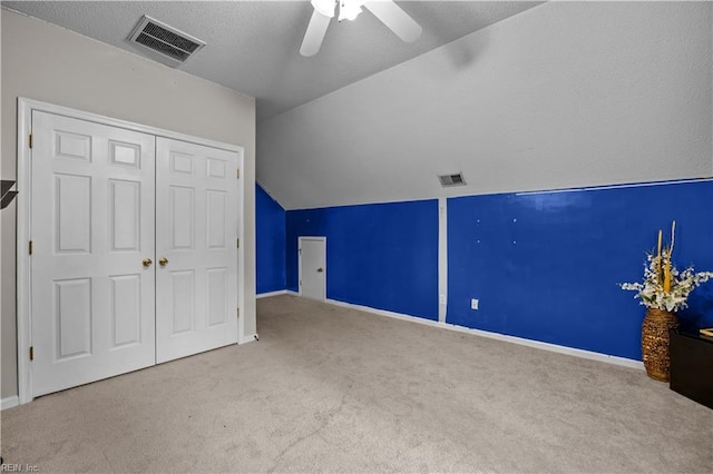 1244 Bell Tower Arch, Chesapeake, VA 23324 - bonus room with carpet floors, lofted ceiling, ceiling fan, baseboards, and a textured ceiling