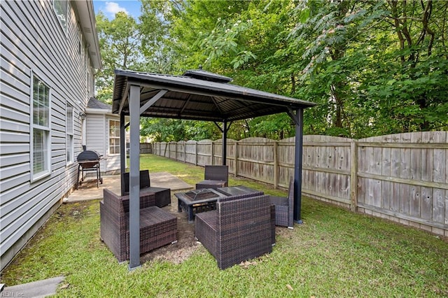 1244 Bell Tower Arch, Chesapeake, VA 23324 - view of yard with a gazebo, a fire pit, and a patio area