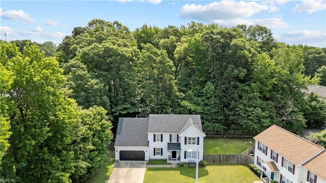 1244 Bell Tower Arch, Chesapeake, VA 23324 - view from above of property featuring a heavily wooded area
