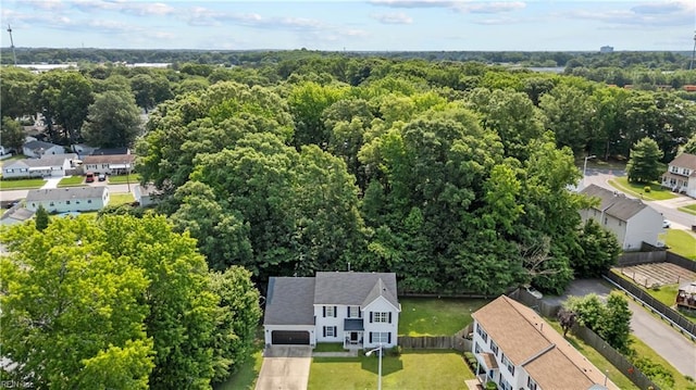1244 Bell Tower Arch, Chesapeake, VA 23324 - aerial perspective of suburban area featuring a heavily wooded area