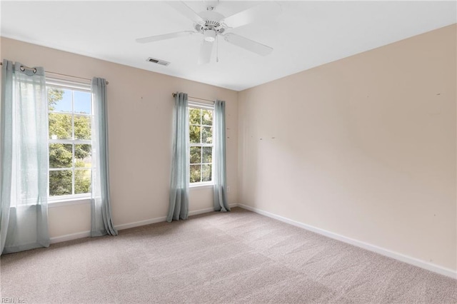 6 Elite Ct, Hampton, VA 23666 - unfurnished room with baseboards, light colored carpet, and ceiling fan