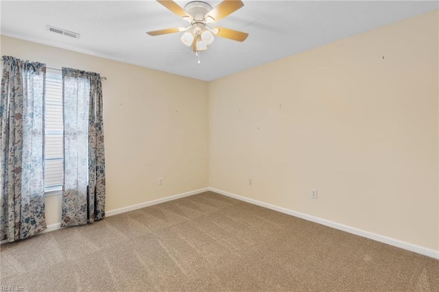 6 Elite Ct, Hampton, VA 23666 - spare room with light colored carpet, baseboards, and a ceiling fan