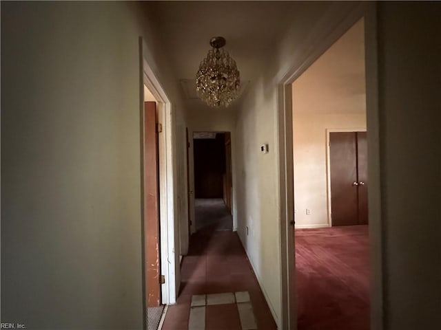 1649 Cardigan St, Chesapeake, VA 23324 - hall featuring a chandelier and carpet floors
