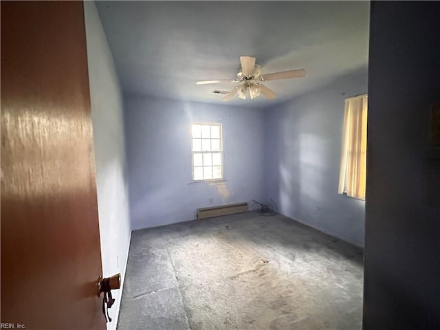 1649 Cardigan St, Chesapeake, VA 23324 - carpeted spare room featuring baseboard heating and a ceiling fan