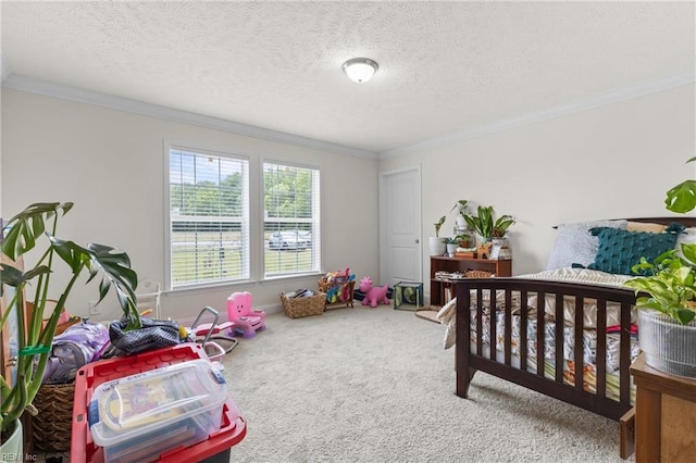 35220 Seacock Chapel Rd, Zuni, VA 23898 - carpeted bedroom with crown molding and a textured ceiling