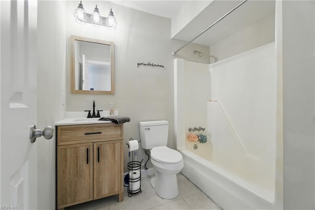 1305 Ettington Ln, Virginia Beach, VA 23464 - full bathroom with vanity, tile patterned floors, toilet, and  shower combination