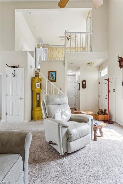 113 Trevor Trce, Yorktown, VA 23692 - living area featuring carpet and a towering ceiling