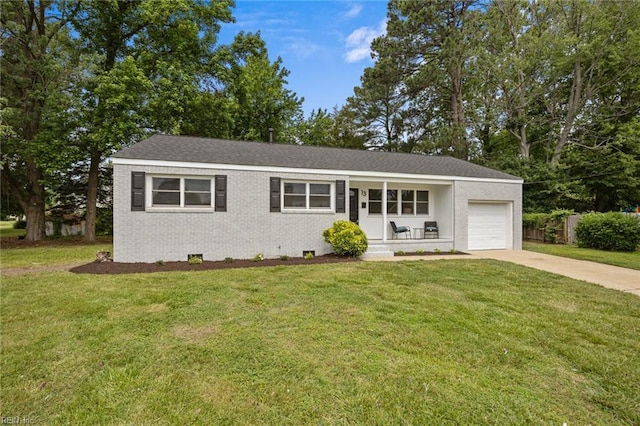 13 Cortez Ct, Hampton, VA 23666 - view of front facade featuring an attached garage, driveway, a front yard, and brick siding