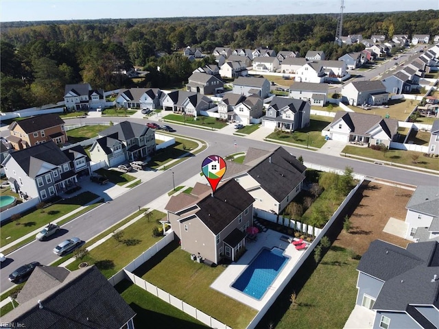 604 Baker Loop, Chesapeake, VA 23320 - aerial view of residential area featuring a pool area and a heavily wooded area