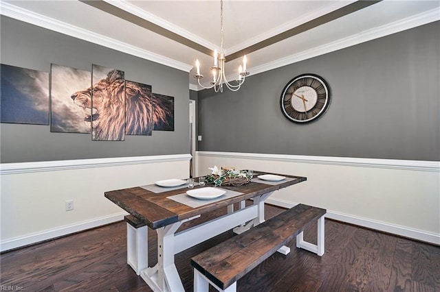 604 Baker Loop, Chesapeake, VA 23320 - dining area featuring a chandelier, wood finished floors, baseboards, and ornamental molding
