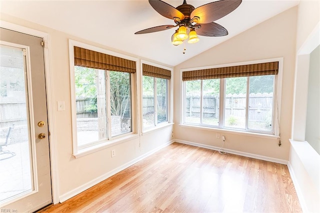 2408 Raynor Ct, Virginia Beach, VA 23456 - unfurnished sunroom with vaulted ceiling, wood finished floors, and baseboards