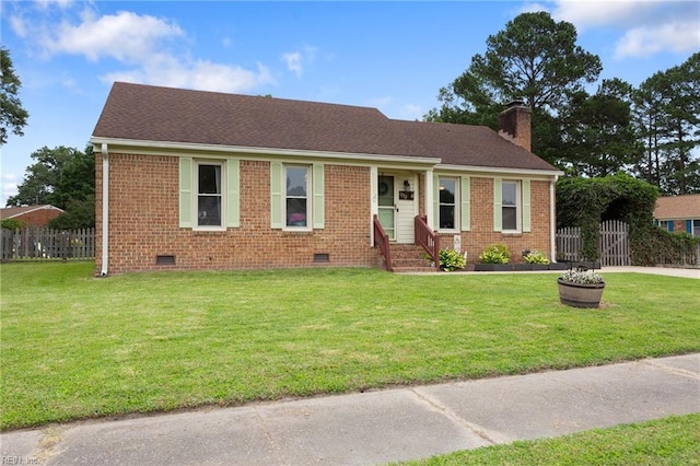 1032 Kincaid Ter, Chesapeake, VA 23320 - single story home with crawl space, entry steps, a chimney, and brick siding