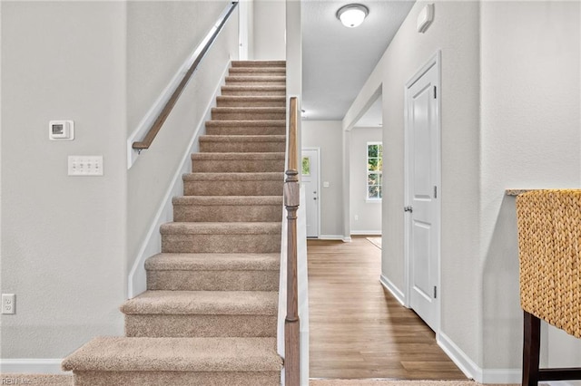 209 Apple Ct, Elizabeth City, NC 27909 - staircase featuring wood finished floors and baseboards
