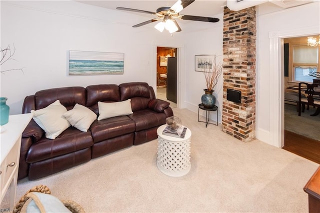 1330 Laurel Cres, Norfolk, VA 23505 - carpeted living area with a ceiling fan