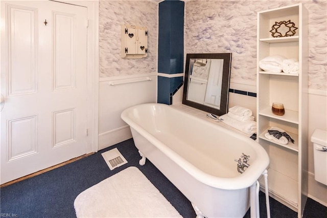 1330 Laurel Cres, Norfolk, VA 23505 - full bathroom featuring wainscoting, a freestanding tub, and wallpapered walls