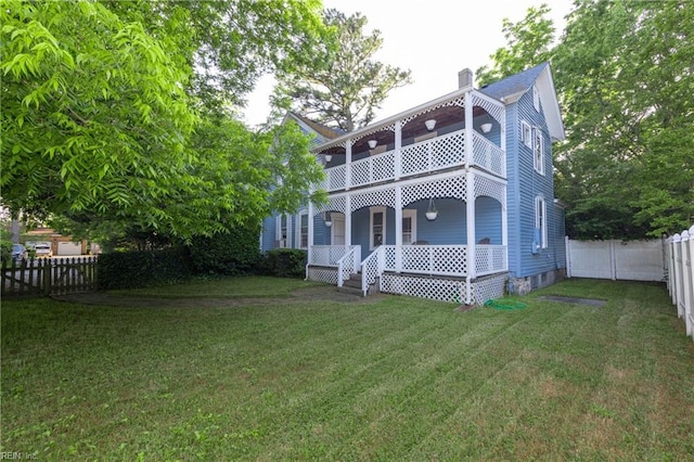 1330 Laurel Cres, Norfolk, VA 23505 - rear view of property featuring a porch and a chimney