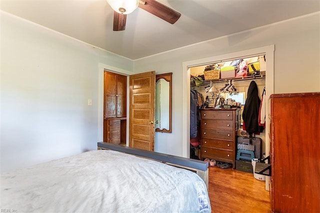 795 Old Oyster Point Rd, Newport News, VA 23602 - bedroom featuring a closet, wood finished floors, and ceiling fan