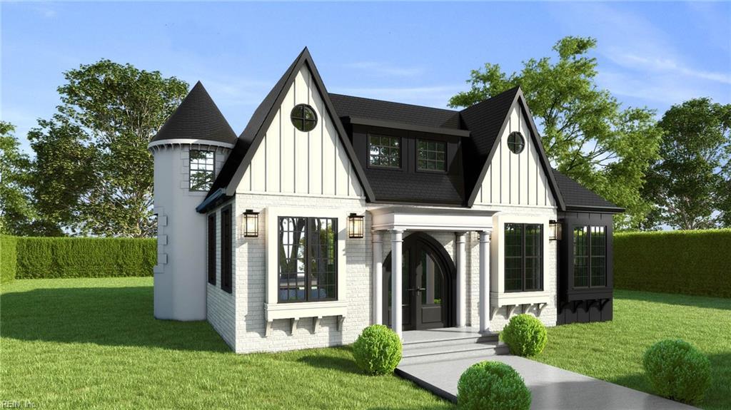 00 Barre St, Norfolk, VA 23504 - back of property with board and batten siding, brick siding, and a yard
