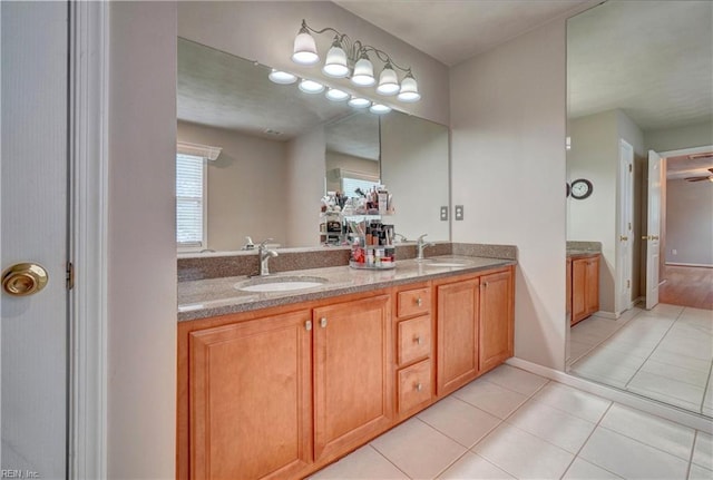 204 Goshawk Ct, Suffolk, VA 23435 - full bath featuring double vanity, tile patterned floors, and healthy amount of natural light
