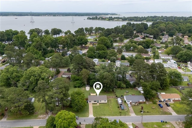 2816 N Nansemond Dr, Suffolk, VA 23435 - aerial perspective of suburban area featuring a large body of water and a tree filled landscape